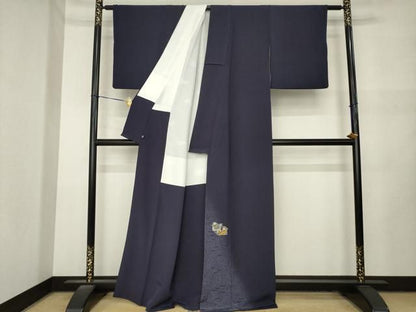 平和屋着物●人間国宝・羽田登喜男　色留訪問着　鴛鴦花文　正絹　逸品　AABN0830ck