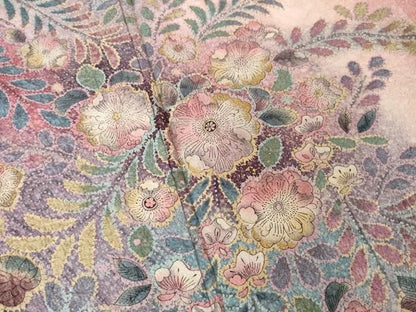 平和屋着物●豪華振袖　辻が花　舞花文　暈し染め　金銀彩　正絹　逸品　AABN0831ck