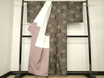 平和屋着物●本場大島紬　9マルキ　雪輪重ね文　正絹　逸品　AABN0835ck