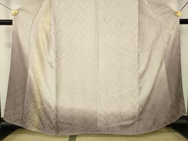 平和屋着物●皇室献上作家　北出与三郎　訪問着　草葉文　暈し染め　金彩　正絹　逸品　AABN0837ck
