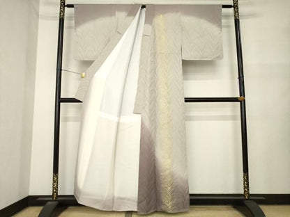 平和屋着物●皇室献上作家　北出与三郎　訪問着　草葉文　暈し染め　金彩　正絹　逸品　AABN0837ck