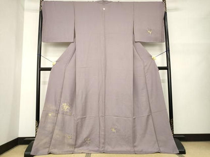平和屋着物●訪問着　刺繍　花車文　金銀糸　さが美扱い　ロング丈　正絹　逸品　未使用　AABN0839ck
