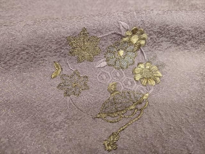 平和屋着物●訪問着　刺繍　花車文　金銀糸　さが美扱い　ロング丈　正絹　逸品　未使用　AABN0839ck