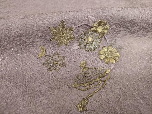 平和屋着物●訪問着　刺繍　花車文　金銀糸　さが美扱い　ロング丈　正絹　逸品　未使用　AABN0839ck