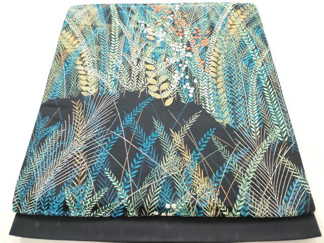 平和屋着物◎西陣　長嶋成織物　六通柄袋帯　異国の草花　正絹　逸品　AABN0853ps