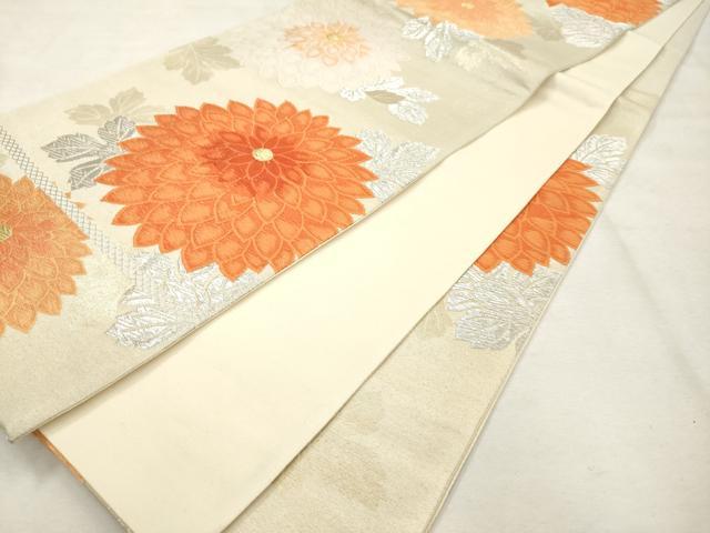 平和屋着物◎六通柄袋帯　唐織　万寿菊　金銀糸　正絹　逸品　AABN0865ps