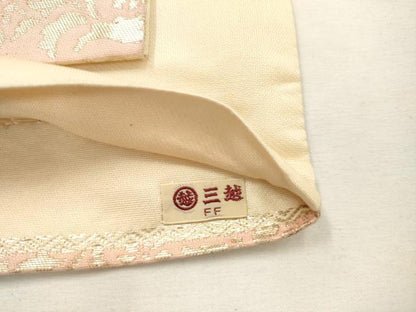 平和屋着物◎六通柄袋帯　切嵌花文　金糸　三越扱い　正絹　逸品　AABN0869ps