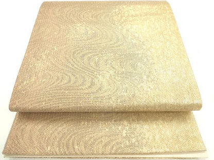 平和屋着物◎六通柄袋帯　流水霞文　金糸　正絹　逸品　AABN0887ps