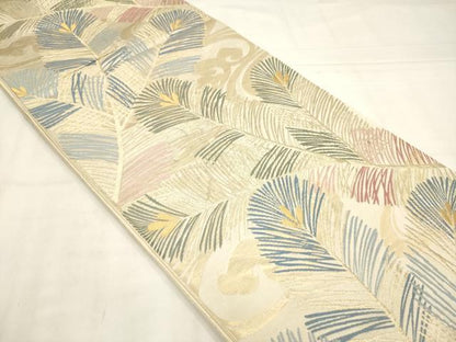 平和屋着物◎六通柄袋帯　唐織　松　金糸　正絹　逸品　AABN0904ps