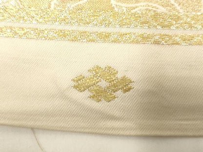 平和屋着物◎西陣　野々村織物謹製　六通柄袋帯　唐織　菊　金糸　正絹　逸品　AABN0912ps