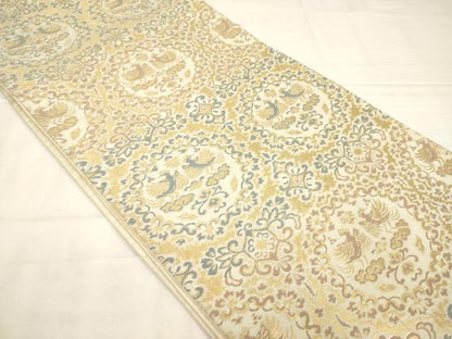 平和屋着物◎六通柄袋帯　花鳥文　金糸　正絹　逸品　AABN0914ps