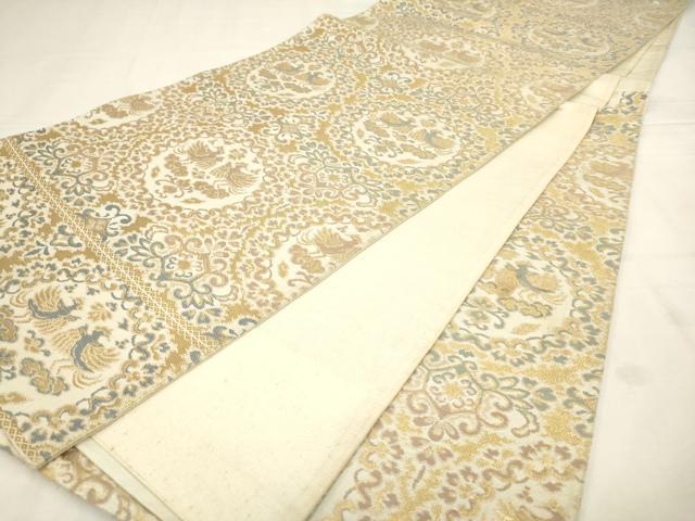 平和屋着物◎六通柄袋帯　花鳥文　金糸　正絹　逸品　AABN0914ps