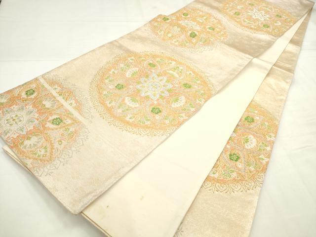 平和屋着物◎六通柄袋帯　宝相華　金銀糸　正絹　逸品　AABN0929ps