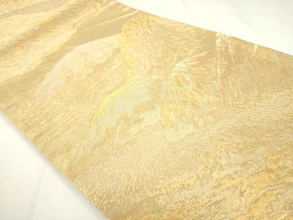 平和屋着物◎六通柄袋帯　遠山風景文　金糸　正絹　逸品　AABN0937ps