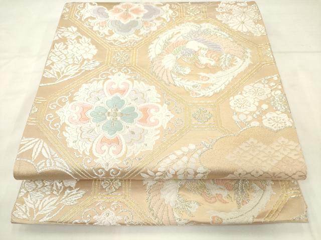平和屋着物◎六通柄袋帯　唐織　蜀江花鳥文　金銀糸　正絹　逸品　AABN0953ps