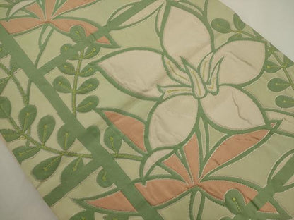 平和屋着物◎六通柄袋帯　草花文　正絹　逸品　AABN0972ps