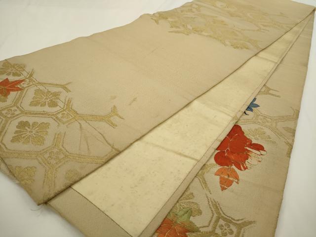 平和屋着物◎アンティーク　大正ロマン　太鼓柄　京袋帯　総刺繍　花鼓文　金糸　正絹　逸品　AABN0975ps