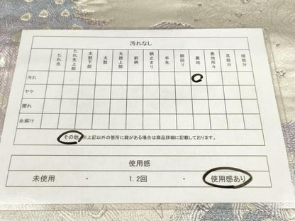 平和屋着物◎六通柄袋帯　九百プラチナ　孔雀文　正絹　逸品　AABN1005bo