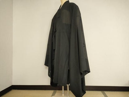 平和屋本店▼夏物　法衣　道服　直綴　絽　黒地　みそのや謹製　寺院　仏具　仏教　僧侶　神職　装束　AABN1126ja