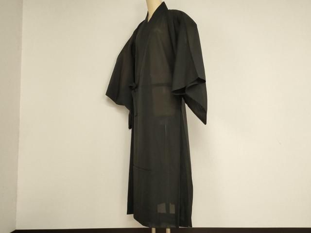 平和屋本店▼夏物　法衣　道服　直綴　絽　黒地　みそのや謹製　寺院　仏具　仏教　僧侶　神職　装束　AABN1132ja