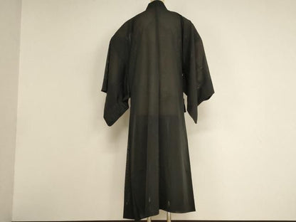 平和屋本店▼夏物　法衣　道服　直綴　絽　黒地　みそのや謹製　寺院　仏具　仏教　僧侶　神職　装束　AABN1132ja
