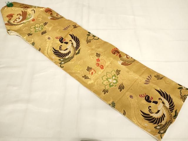平和屋本店▼立帽子　金襴　鳳凰更紗花唐草文　法衣　寺院　仏具　仏教　僧侶　神職　装束　AABN1137ja
