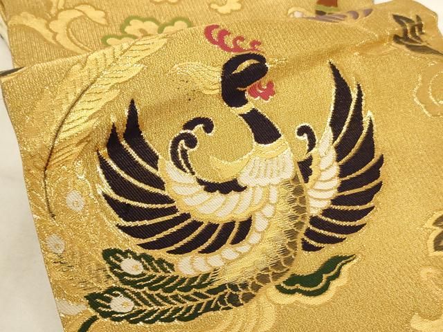 平和屋本店▼立帽子　金襴　鳳凰更紗花唐草文　法衣　寺院　仏具　仏教　僧侶　神職　装束　AABN1137ja