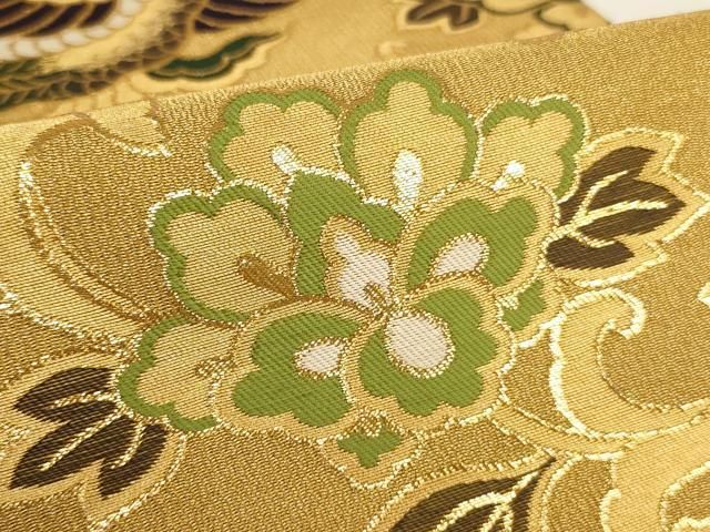 平和屋本店▼立帽子　金襴　鳳凰更紗花唐草文　法衣　寺院　仏具　仏教　僧侶　神職　装束　AABN1137ja