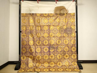 平和屋本店▼打敷　内敷　大判　金襴　菊　法衣　寺院　仏具　仏教　僧侶　神職　装束　AABN1192ja
