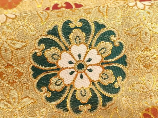 平和屋本店▼打敷　内敷　金襴　正倉院花文　法衣　寺院　仏具　仏教　僧侶　神職　装束　AABN1204ja