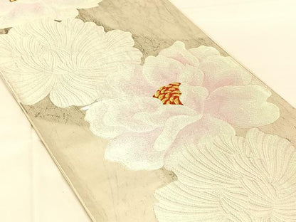 平和屋着物◎六通柄袋帯　唐織　舞花文　金銀糸　正絹　逸品　AABN1412dk