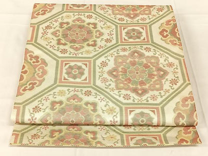 平和屋着物◎六通柄袋帯　文錦類名物裂　正絹　逸品　AABN1416dk