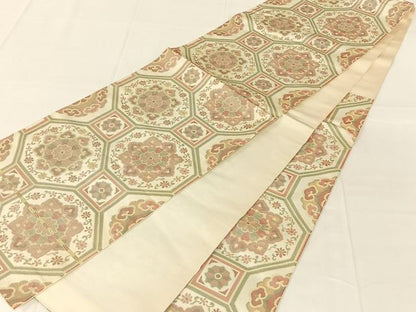 平和屋着物◎六通柄袋帯　文錦類名物裂　正絹　逸品　AABN1416dk