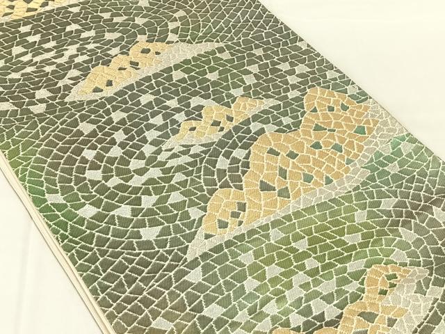 平和屋着物◎六通柄袋帯　石畳文　金銀糸　正絹　逸品　AABN1419dk