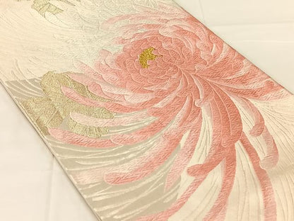 平和屋着物◎六通柄袋帯　唐織　乱菊　金銀糸　正絹　逸品　AABN1420dk