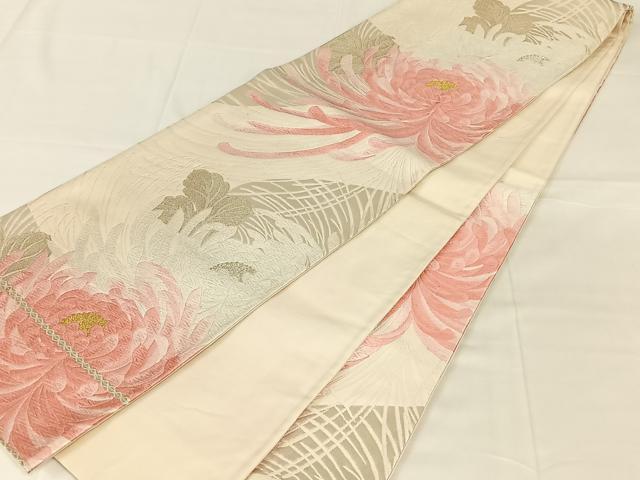 平和屋着物◎六通柄袋帯　唐織　乱菊　金銀糸　正絹　逸品　AABN1420dk