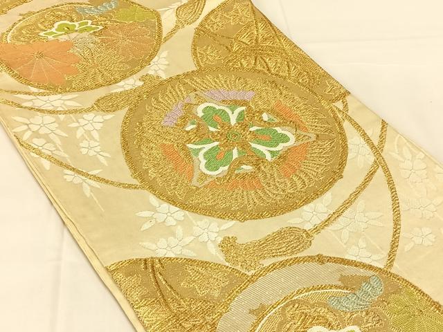 平和屋着物◎六通柄袋帯　花鼓文　金糸　正絹　逸品　AABN1427dk