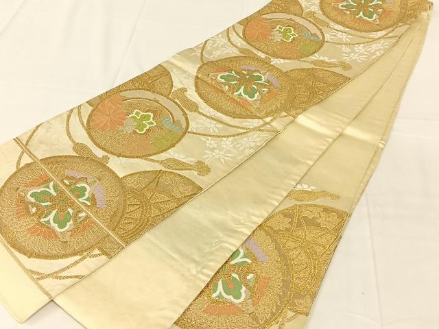 平和屋着物◎六通柄袋帯　花鼓文　金糸　正絹　逸品　AABN1427dk