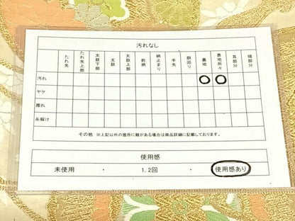 平和屋着物◎六通柄袋帯　花鼓文　金糸　正絹　逸品　AABN1427dk