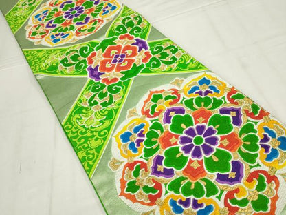 平和屋着物◎六通柄袋帯　唐織　正倉院花文　金糸　正絹　逸品　AABN1462ou