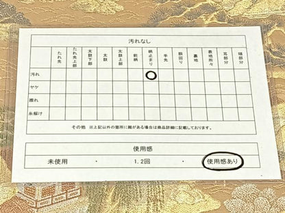 平和屋着物◎六通柄袋帯　風景文　金銀糸　正絹　逸品　AABN1487dk