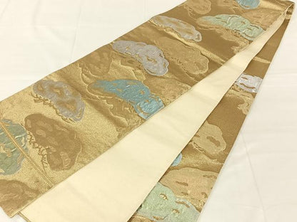 平和屋着物◎六通柄袋帯　若松文　金銀糸　正絹　逸品　AABN1497dk