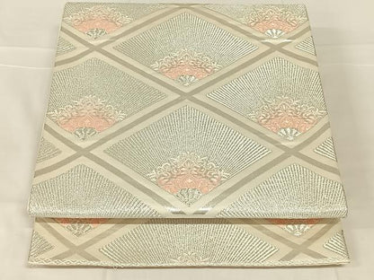 平和屋着物◎六通柄袋帯　唐織　花菱文　銀糸　正絹　逸品　AABN1499dk