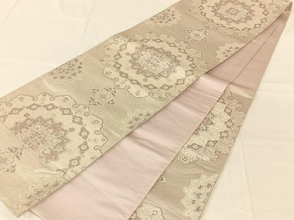 平和屋着物◎六通柄袋帯　慶長華文　銀糸　正絹　逸品　AABN1505dk