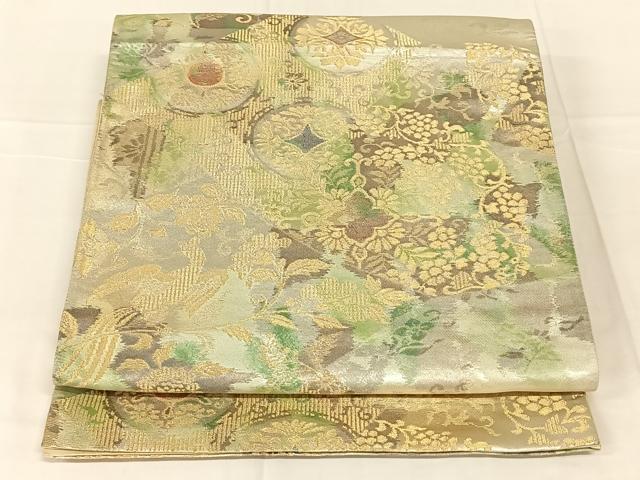 平和屋着物◎六通柄袋帯　鳳凰花文　金銀糸　正絹　逸品　AABN1508dk