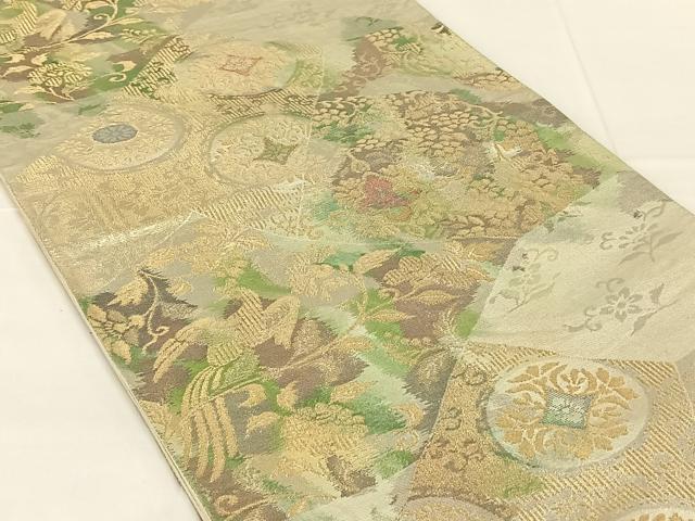 平和屋着物◎六通柄袋帯　鳳凰花文　金銀糸　正絹　逸品　AABN1508dk