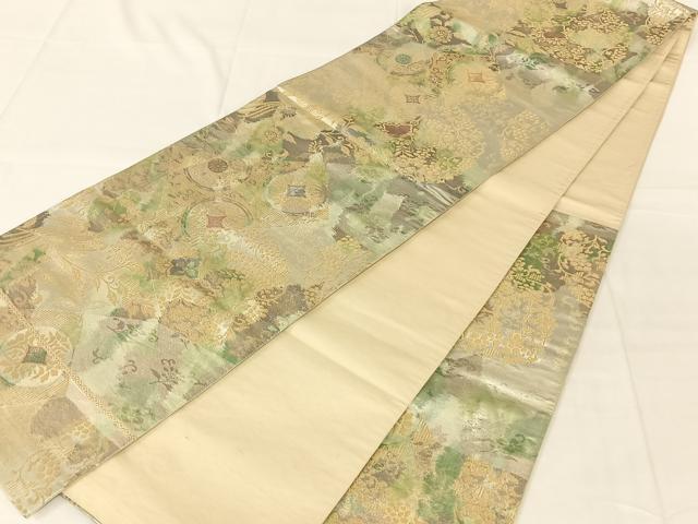 平和屋着物◎六通柄袋帯　鳳凰花文　金銀糸　正絹　逸品　AABN1508dk