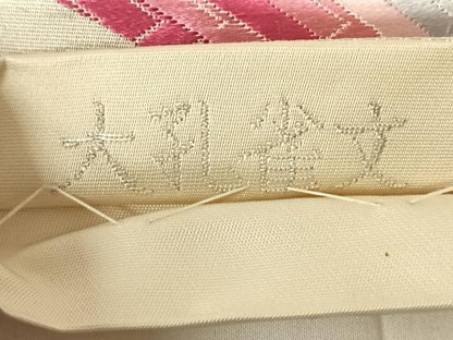 平和屋着物◎六通柄袋帯　唐織　大孔雀文　銀糸　正絹　逸品　AABN1519dk