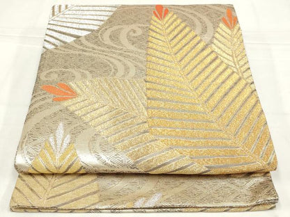 平和屋着物◎佐賀錦　六通柄袋帯　松　金銀糸　正絹　逸品　AABN1526ou