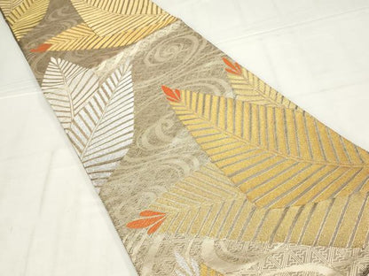 平和屋着物◎佐賀錦　六通柄袋帯　松　金銀糸　正絹　逸品　AABN1526ou